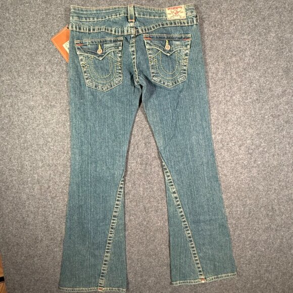 True Religion Womens Bootcut Flare Jeans Y2K Stone Wash Sz 30 Made USA Y2K NWT - Picture 2 of 14